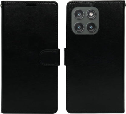 Zase for Motorola Moto G 5G (2025/2026) & Moto G Play (2026) Wallet Phone Case [RFID Blocking] Flip Cover Pouch PU Leather Strong Magnetic Closure w/Kickstand Card Slot Wrist Strap (Luxury Black) - color: Luxury Black