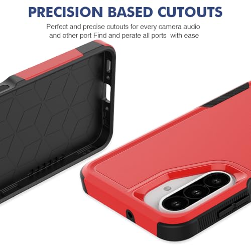 for Samsung Galaxy A17 Case: Dual Layer Protective Heavy Duty Cell Phone Cover Shockproof Rugged with HD Screen Protector - Military Protection Bumper Tough for Samsung Galaxy A17 5G 2026, Red - color: Red (PC) + Black (TPU)