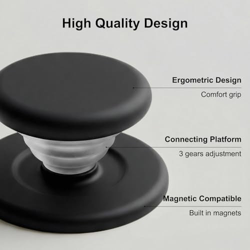 MOROCK Grip for Kindle with Kickstand and Magnetic Stand, Soft Silicone Magnetic Finger Grip for Kindle, iPhone and Smartphone, Cute Magnetic eReaders Holder, Black - color: Black
