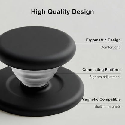 MOROCK Grip for Kindle with Kickstand and Magnetic Stand, Soft Silicone Magnetic Finger Grip for Kindle, iPhone and Smartphone, Cute Magnetic eReaders Holder, Black - color: Black