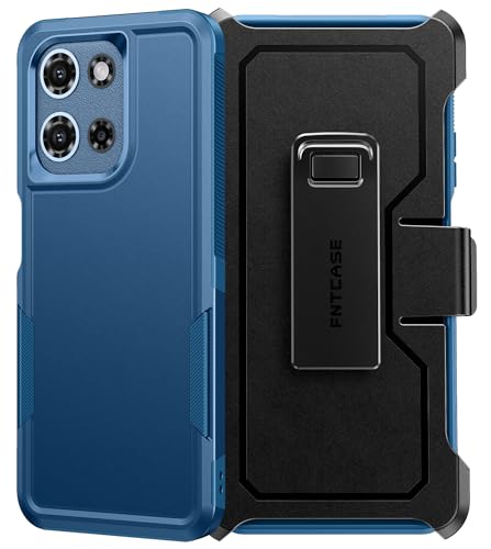 FNTCASE for Moto G 2026/2025 Case, Moto G Play 2026 Case with Belt-Clip | Heavy Duty Drop Protection,Rugged Holster, Military Grade Shockproof Protective Cell Phone Cover - color: Blue