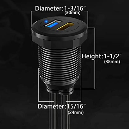 Alloy USB 3.0 & HDMI Male to Female Car Mount Flush Cable 1ft - style: USB3.0 & HDMI 1ft