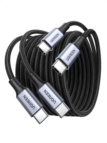 UGREEN 100W USB C to USB C Cable, Fast Charging, 2-Pack, 3.3ft, Black - size: 3.3FT