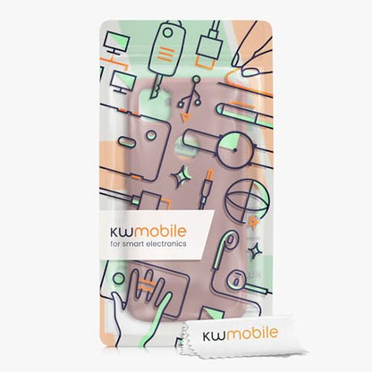 kwmobile Case Compatible with Google Pixel 4a Case - Slim Protective TPU Silicone Phone Cover - Winter Rose - color: Winter Rose