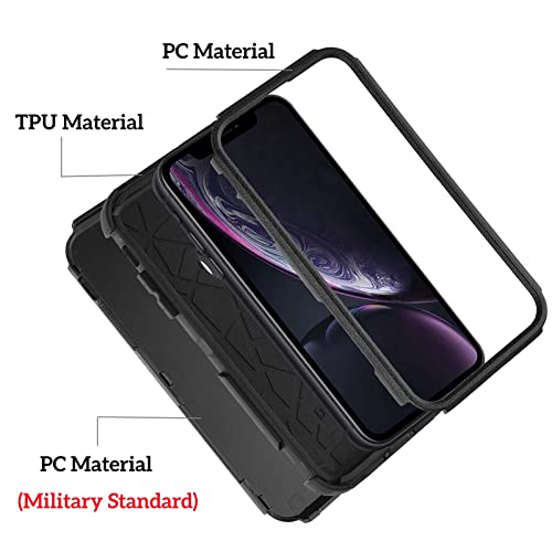 Co-Goldguard Case for iPhone XR, [3-Layer][Shockproof] [Dropproof] for iPhone XR Phone Case, Heavy Duty Protection Case for iPhone XR, 6.1 inch (Black) - color: Black