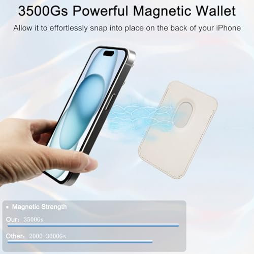 uCOLOR Upgraded Magnetic Cell Phone Wallet Card Holder-Compatible with Mag Safe for iPhone 17/16/15/14/13/12 Series, Leather Magnetic Phone Wallet (checkered) - color: Brown Checkered