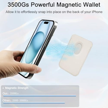 uCOLOR Upgraded Magnetic Cell Phone Wallet Card Holder-Compatible with MagSafe for iPhone 17/16/ 15/14/13/12 Series, Leather Magsafe Wallet Back of Phone (Pastel Check Vibes) - color: Pastel Check Vibes