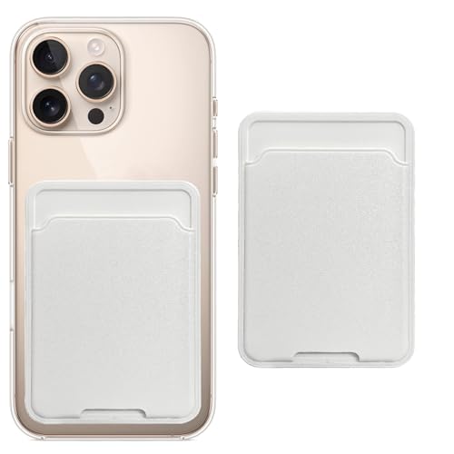 Unov Adhesive Phone Card Holder Stick-on Wallet ID Credit Card Pouch Sleeve Pocket for Pixel iPhone Motolora Galaxy iPad Tablet All Cell Phone White - color: White