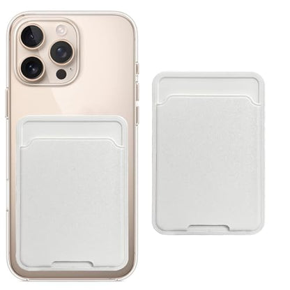 Unov Adhesive Phone Card Holder Stick-on Wallet ID Credit Card Pouch Sleeve Pocket for Pixel iPhone Motolora Galaxy iPad Tablet All Cell Phone White - color: White