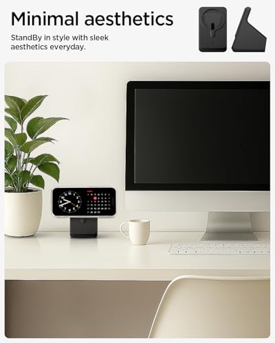 Spigen for MagSafe Charger (25W) Stand Holder Case Nightstand MagFit - color: Black, size: MagFit