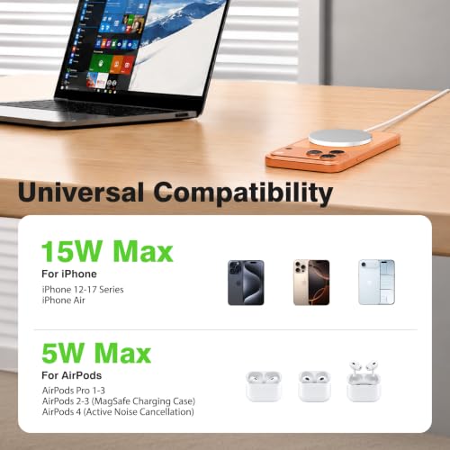 3 Pack Magnetic Wireless Charging Pad Fast Wireless Charger for Apple - color: White*3
