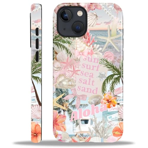 Case for iPhone 15, Cute Phone Case, Aloha Summer Collage | Hybrid 2-Layer Phone Cover，Military-Grade Protection Durable Shockproof Anti-Scratch Cases - color: Pink Aloha Summer Collage, size: Iphone 15