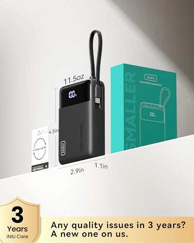 INIU Portable Charger, Smaller 45W Fast Charging Power Bank, 20000mAh Black - color: Black, size: 20000mAh