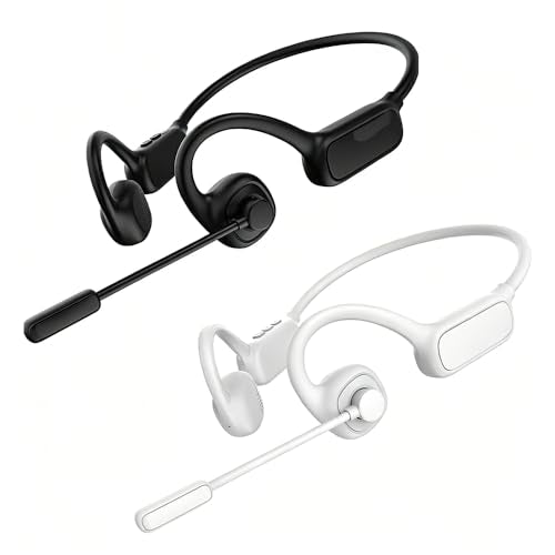 IHAO Air Conduction Open Ear Headphone with 270° Rotating External Mic Bluetooth Wireless Headset Smart ENC Call Noise Canceling Dual Device Pairing Ergonomic Fit for Office Driving Sports-W3 Black - color: Air Conduction with Extend Mic W3 Black