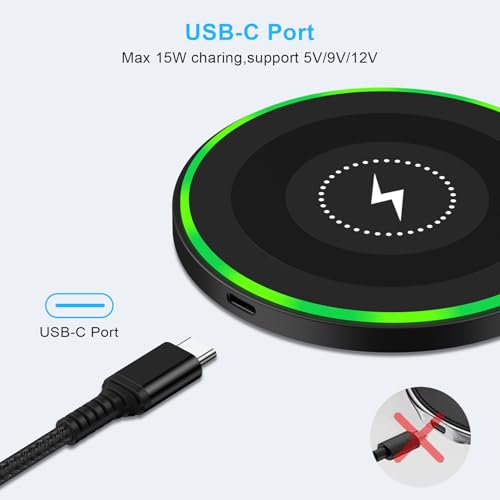 Samsung Wireless Charger Android Charger Fast Charging Pad Wireless Phone Charger Android Charging Station Mat for Samsung Galaxy S25 Ultra S25 Edge S24 S23 S22 S21, iPhone 17 Pro Max Air 16e 15 14 13