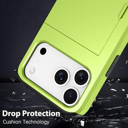 Wallet Case for iPhone 17 Pro Max with 2 Card Holder Credit Slot - color: Green, size: iPhone 17 Pro Max
