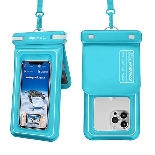 Pulgarin & Co Waterproof Phone Pouch (Blue, Floating Double Pocket Waterproof Pouch) - color: Blue