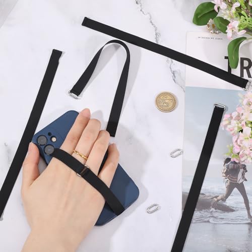 6Pcs Silicone Elastic Phone Holder Strap Anti-Slip Universal Phone Grip Finger Loop for Case Flexible No Adhesives Discreet Grip