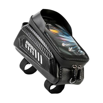 Bike Phone Bag, Waterproof, Top Tube Pouch, Touchscreen, Fits 6.5" Phone | Bike Phone Bag, Waterproof, Top Tube Pouch, Touchscreen window, Fits 6.5" Phone - color: 1.5L Black
