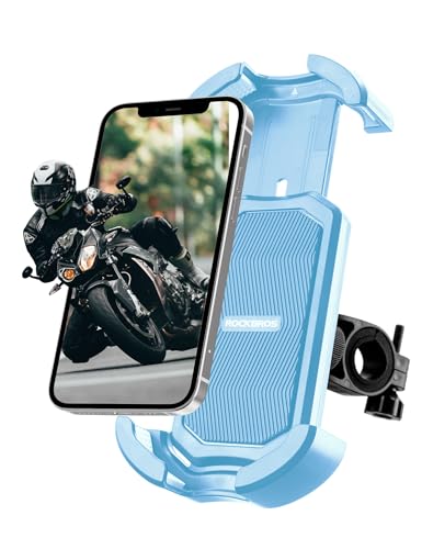 ROCKBROS Bike Phone Holder Security Lock Shockproof Bicycle Phone Mount - color: Handlebar Mount Blue