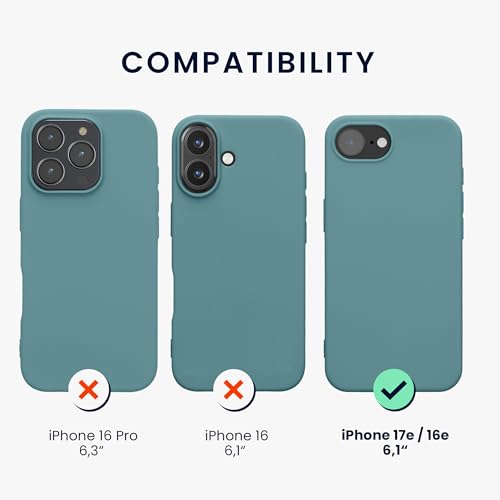 kwmobile Case Compatible with Apple iPhone 17e / iPhone 16e Case - Soft Slim Protective TPU Silicone Cover - Arctic Night - color: Arctic Night
