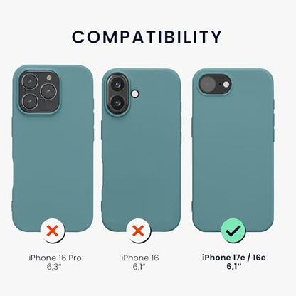 kwmobile Case Compatible with Apple iPhone 17e / iPhone 16e Case - Soft Slim Protective TPU Silicone Cover - Arctic Night - color: Arctic Night