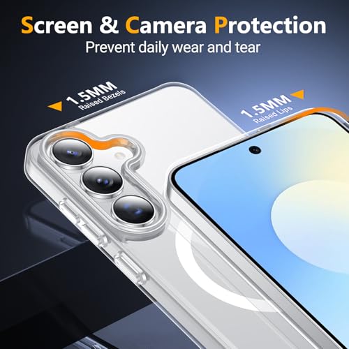 SPIDERCASE for Samsung Galaxy S25 FE Case,Built-in Stand,Clear | Magnetic [3 Stand Ways] Invisible Kickstand|Crystal Clear|Drop Protection| Shockproof Slim Case - color: Clear, size: S25 Fe
