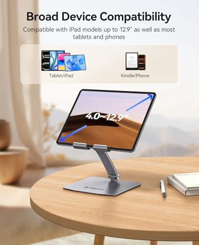 ORICO Sturdy Aluminum Foldable Tablet Stand, Fits iPad 12.9", FB1, Gray - color: Gray