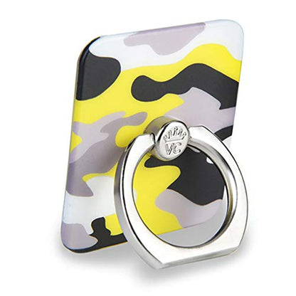 Velvet Caviar Cell Phone Ring Holder - Finger Ring & Stand - Improves Phone Grip Compatible with iPhone, Galaxy and Most Cases (Except Silicone/Leather) - Black Yellow Camo - color: Yellow Camo