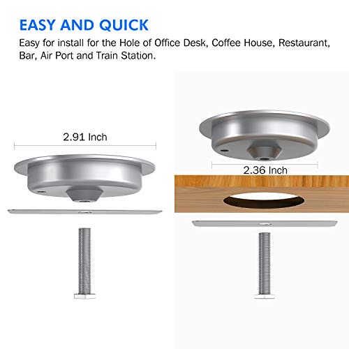 Embedded Desk Wireless Charger, Recessed Grommet Mount for iPhone - color: LED White