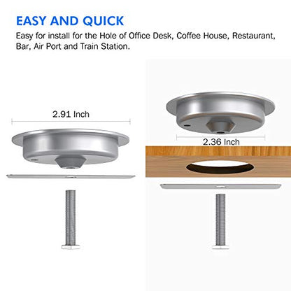 Embedded Desk Wireless Charger, Recessed Grommet Mount for iPhone - color: LED White