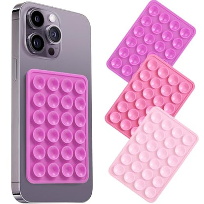 CIEO SuctionPhone Grip, Strong Silicone Suction,Strawberry Sticky Grip,Suitable for Selfies and Videos on Mirrors, Bathrooms and Smooth Surfaces, Compatible with iPhone (Purple Series) - color: Purple series
