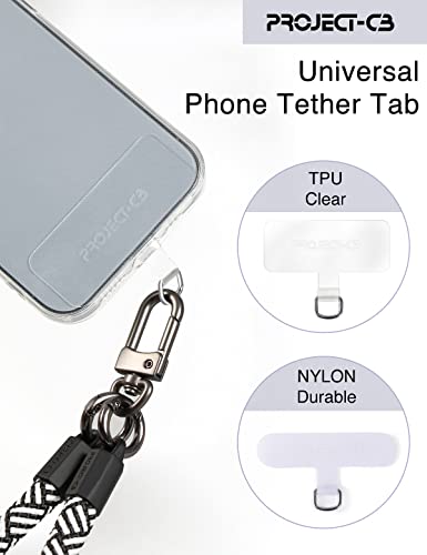 Phone Tether Tab 2 Pack,Universal Phone Lanyard Patch Without Adhesive,Phone Strap Replacement Part for Cell Phone (White&Clear) - color: White&clear