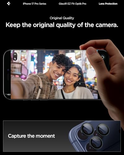 Spigen Camera Lens Protector for iPhone 17 Pro Max / 17 Pro - Blue Titanium - color: Deep Blue