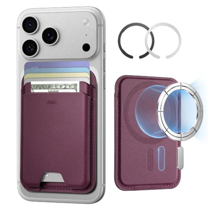 ESR for MagSafe Wallet, 5 Card Holder for Phone Case, RFID Blocking - color: Burgundy