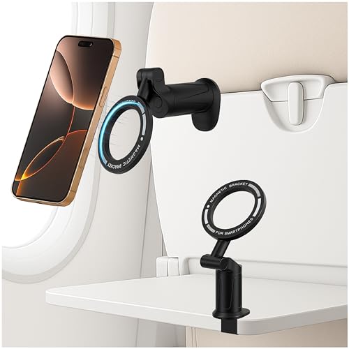 2 Pack Airplane Phone Holder Mount, Magnetic with Manual Twist Clamp