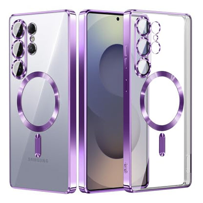 Hurgoer for Samsung Galaxy S26 Case.Soft TPU Electroplated Frame Cover with Clear Back.Drop Tested Protective Full Body Case.Thin Light Slim (Deep Purple, S26) - color: Deep Purple, size: S26