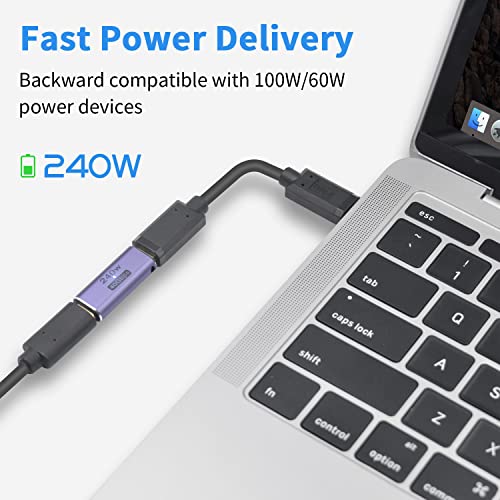 Poyiccot 240W USB C Coupler (2 Pack), USB C Female to Female Adapter Extender, Support up to 240W Charging, 40Gbps Data Transfer, 8K@60Hz Video, Compatible with iPad, MacBook, Thunderbolt 4/3 - size: usb c adapter female to female