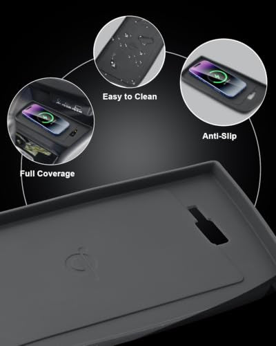 Center Console Wireless Charging Mat for 2026 Subaru Forester/Hybrid - Silicone Non-Slip Charger Area Protective Mat Compatible with 2026 Forester Hybrid All Trim Accessories