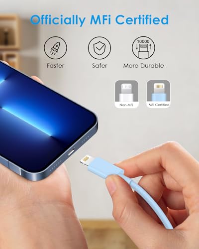 AISNI Fast Charger for iPhone 14 13 with 10 Ft iPhone Charger Cable - color: Blue, size: 10ft
