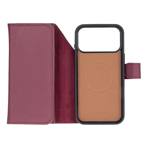 Bayelon iPhone 17 Pro Trifold Wallet Case - RFID & MagSafe Compatible - Burgundy - color: Burgundy, size: iPhone 17 Pro