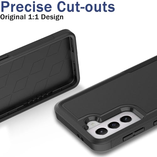 TENOC Phone Case for Samsung Galaxy S22, Black Case Heavy Duty Protective Cover Shockproof Rugged Bumper - color: Black Solid, size: S22