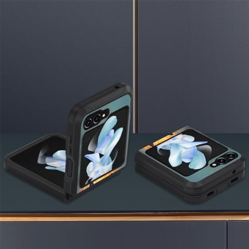 for Samsung Galaxy Z Flip 5 Case, Heavy Duty Dual Layer Hybrid Military Grade Shockproof Drop Folding Protective Cover for Samsung Galaxy Z Flip 5 5G 2023, Fire Wolf - color: Fire Wolf