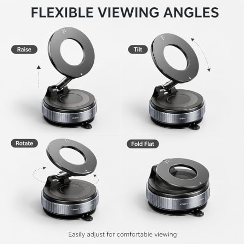 Vacuum Magnetic Phone Holder for Car, 96 lb Suction, 2800 gf Magnetic Force