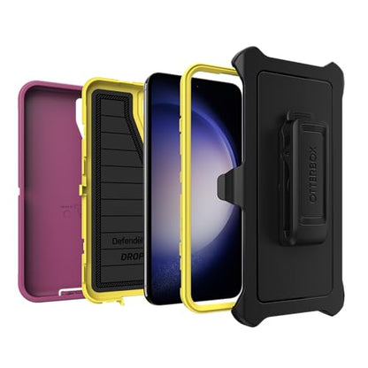 OtterBox Galaxy S23+ (Only) - Defender Series Case - Carnival Glow (Pink & Yellow) - Rugged & Durable - with Port Protection - Includes Holster Clip Kickstand - Non-Retail Packaging - color: Carnival Glow (Pink & Yellow)