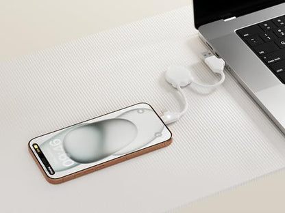 Xoopar OctoMini Multi-USB Cable 4-in-1 Keychain - White