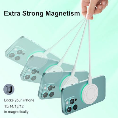 MagSafe Charger 2Pack 15W Magnetic Wireless Charger Fast Charging Pad with 6FT USB C to USB C Cable Compatible with iPhone 17/16/15/14/13/12 Series & AirPods 4/3/2/Pro | Strong Magnet Technology
