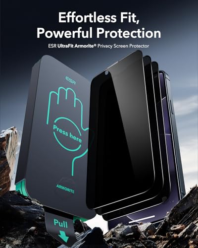 ESR 3 Pack for iPhone 17e/14/13/13 Pro Privacy Screen Protector, Armorite | 7X Impact Absorption, 9H+ Tempered Glass, Anti-Spy, for iPhone 17e/16e/14/13/13 Pro, UltraFit Tray, Full-Coverage Protection - size: iPhone 17e/16e/14/13/13 Pro 6.1 inch