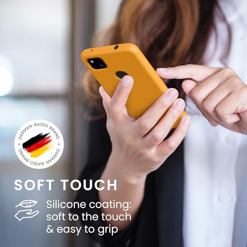 kwmobile Case Compatible with Google Pixel 4a Case - Slim Protective TPU Silicone Phone Cover - Mango - color: Mango