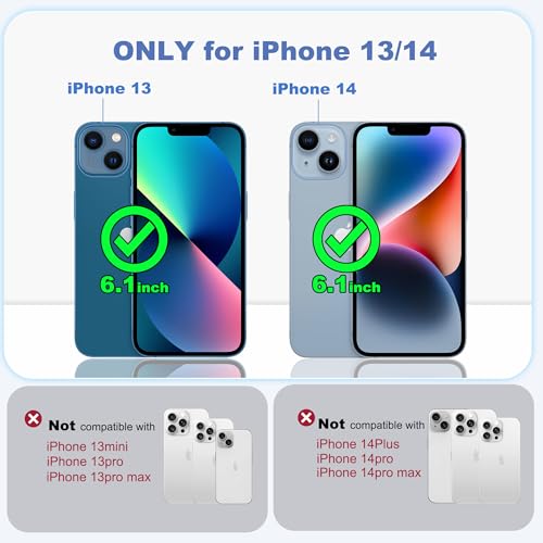 Compatible with iPhone 14/13 Case with Magnetic Ring Stand [Compatible with Mag-Safe] [Built-in Screen Protector] Military-Grade Drop Protection Matte Translucent Phone Case, Desert Brown - color: Desert Brown, size: Iphone 14/13